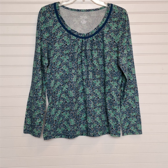 Merona cozy cotton floral top size large - Picture 3 of 7